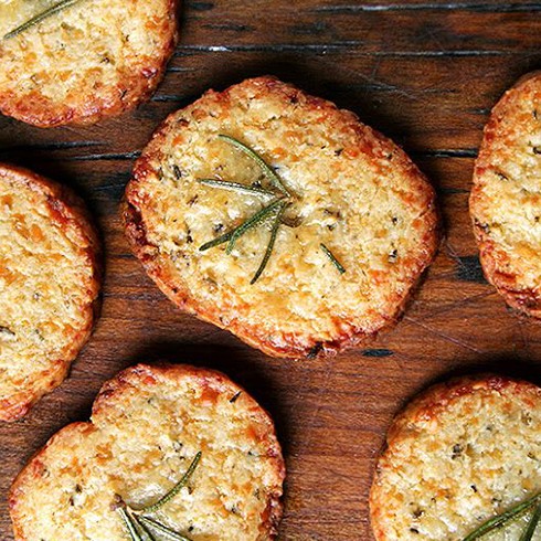 Parmesan Rosemary Icebox Crackers