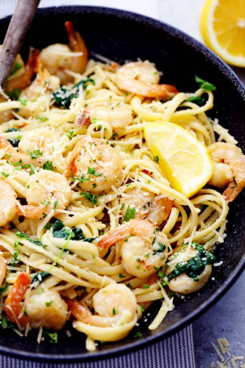 Lemon Garlic Parmesan Shrimp Pasta