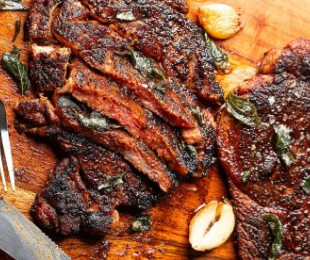 Coffee-Rubbed Ribeye with Garlic Butter