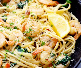 Lemon Garlic Parmesan Shrimp Pasta